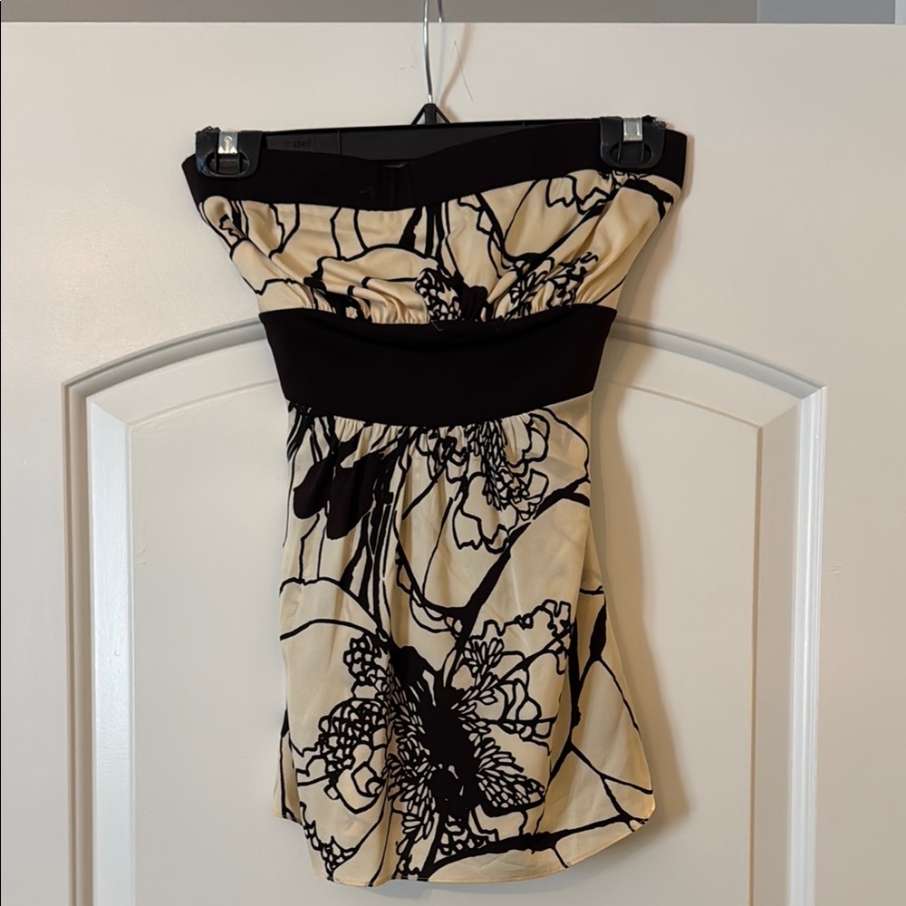 Susana Monaco Black and White Strapless Sheath Dress